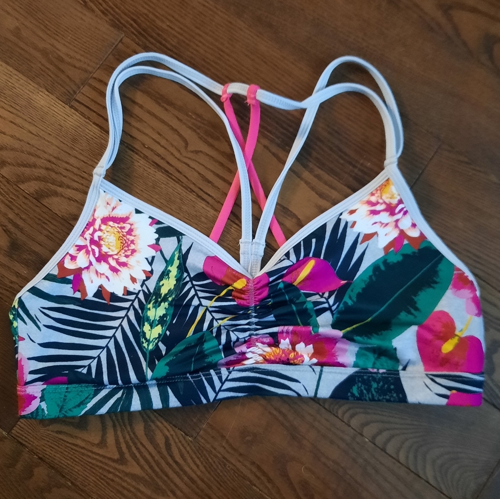 Old Navy Active Go-Dry Sports Bra, Size Large, Floral
